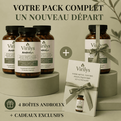 Androlyx™ | La Formule Complète pour Rééquilibrer les Œstrogènes Masculins en 14 Jours
