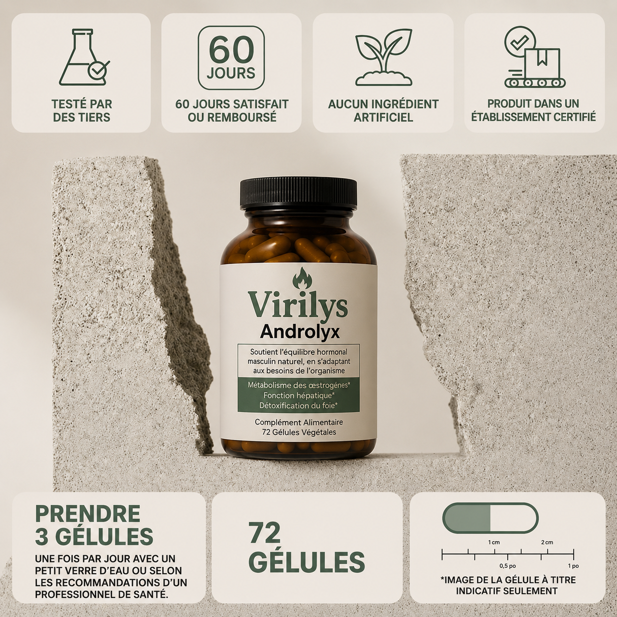 Androlyx™ | La Formule Complète pour Rééquilibrer les Œstrogènes Masculins en 14 Jours